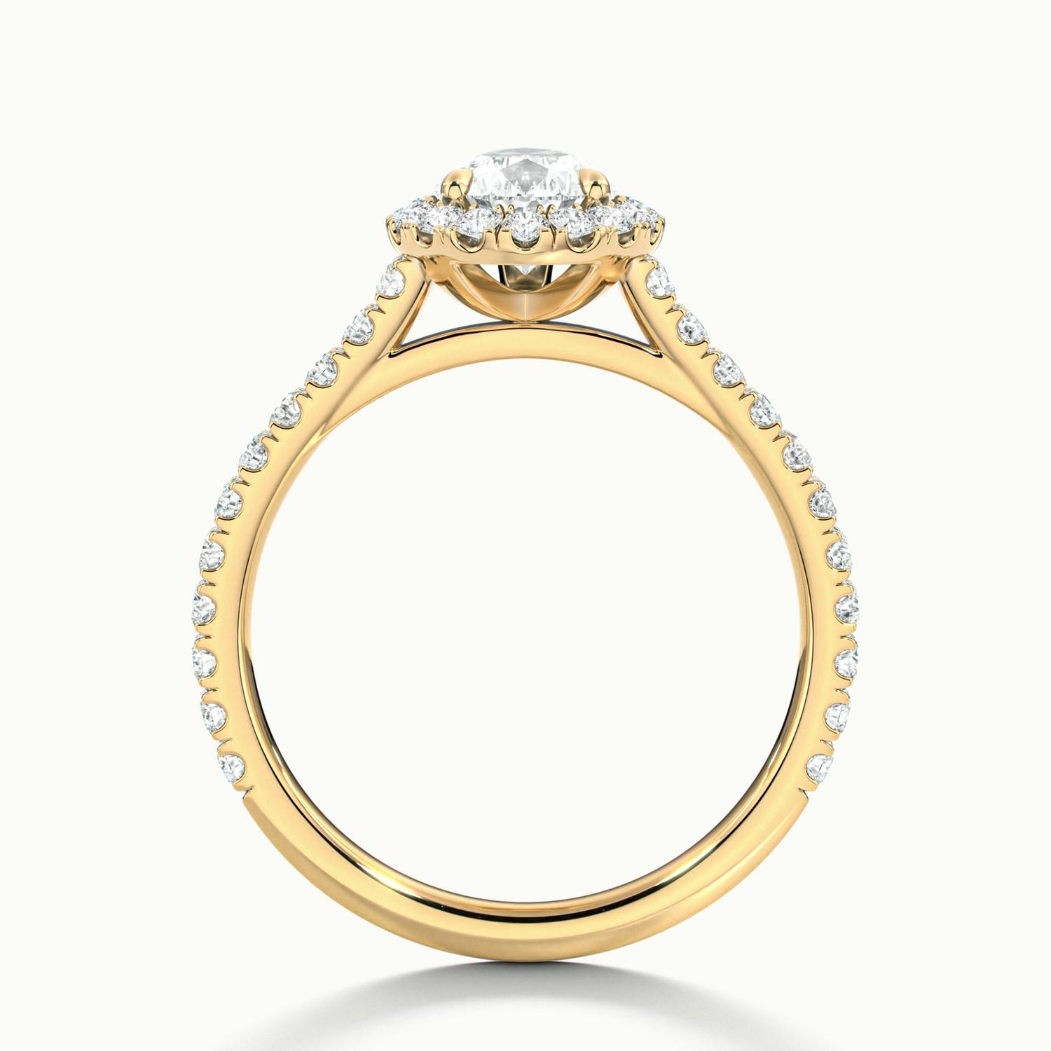 Solara Pear Pavé Halo Engagement Ring