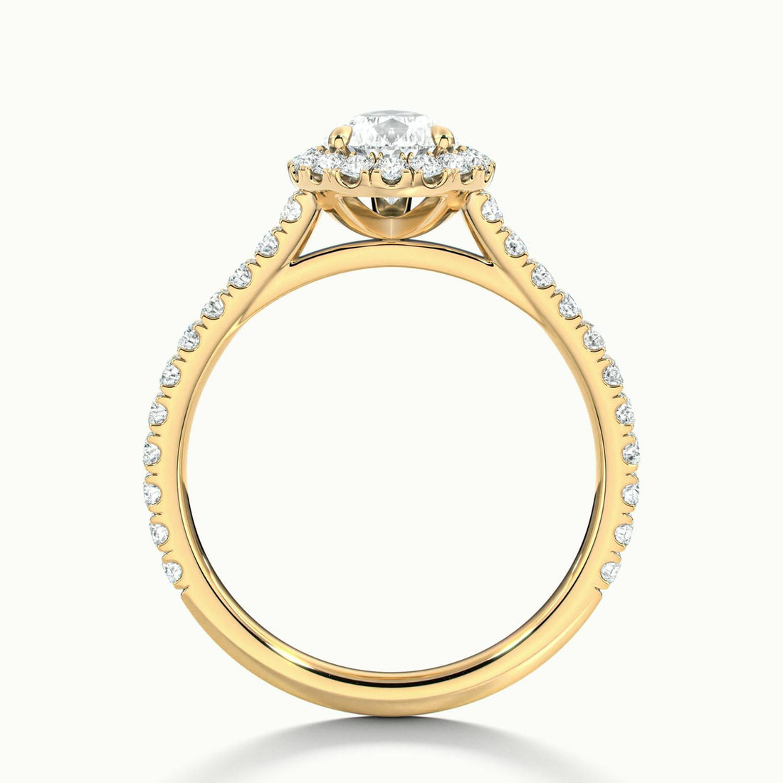 Solara Pear Pavé Halo Engagement Ring