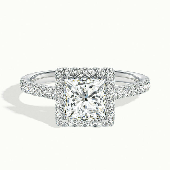 Solara Princess Pavé Halo Engagement Ring