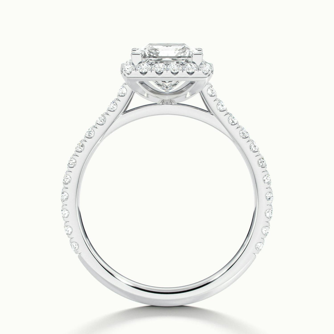 Solara Princess Pavé Halo Engagement Ring