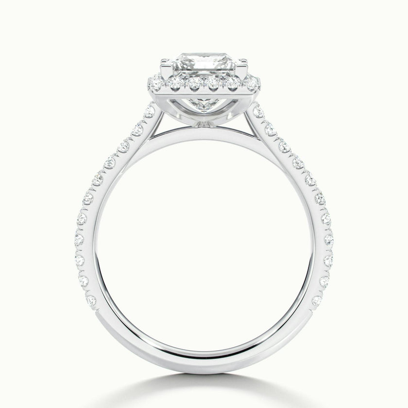 Solara Princess Pavé Halo Engagement Ring