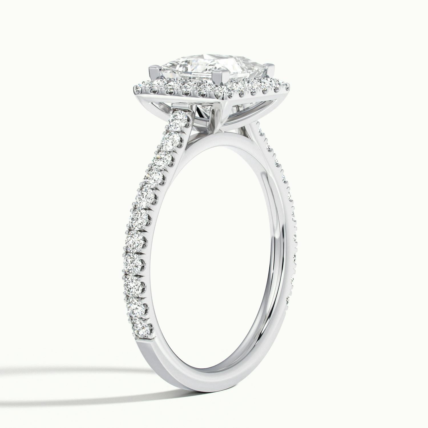 Solara Princess Pavé Halo Engagement Ring
