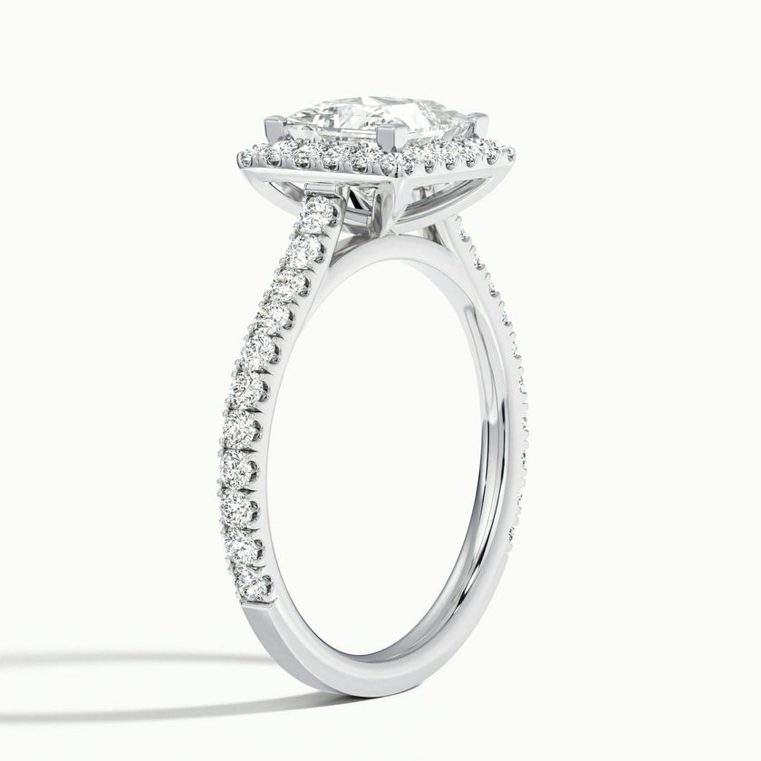 Solara Princess Pavé Halo Engagement Ring