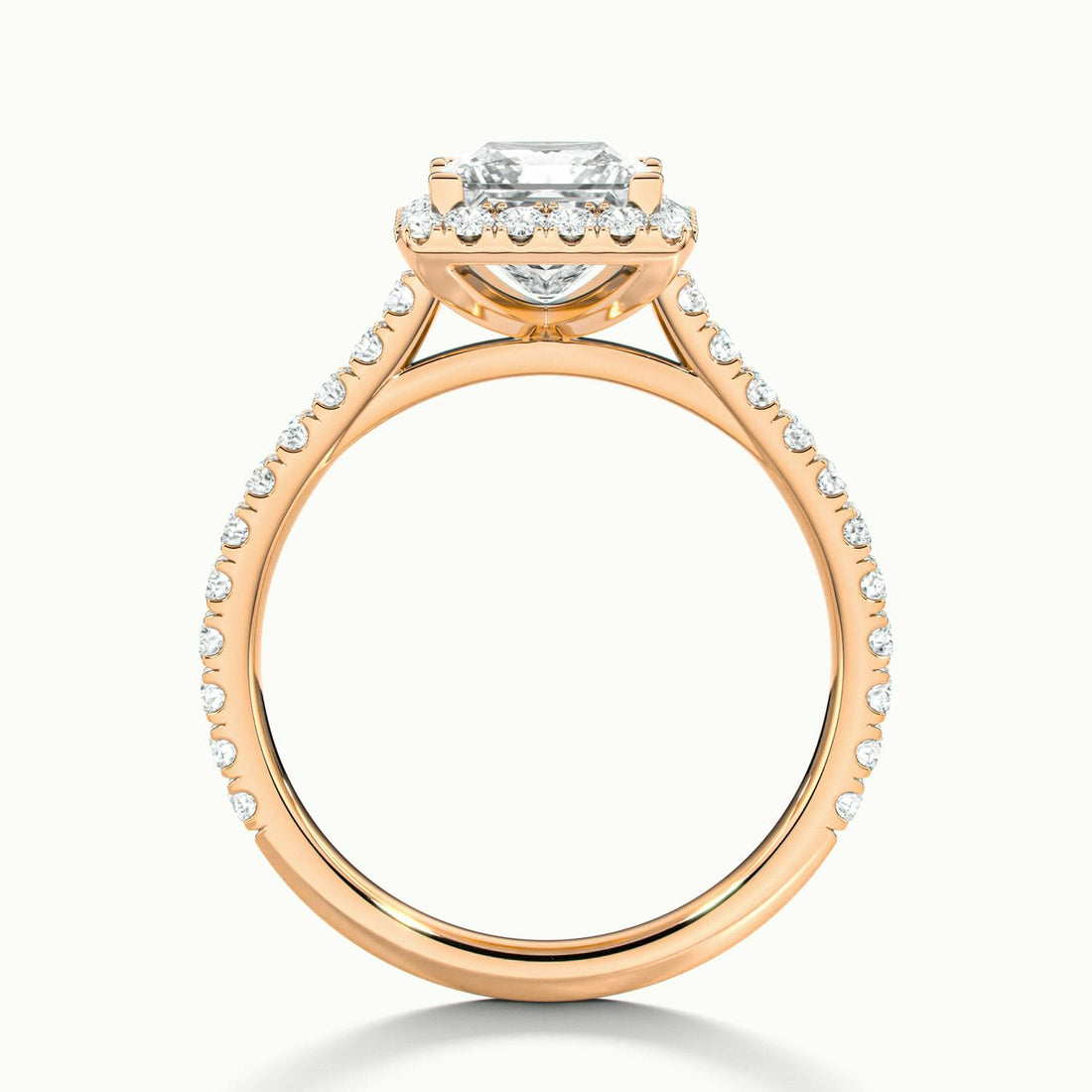 Solara Princess Pavé Halo Engagement Ring