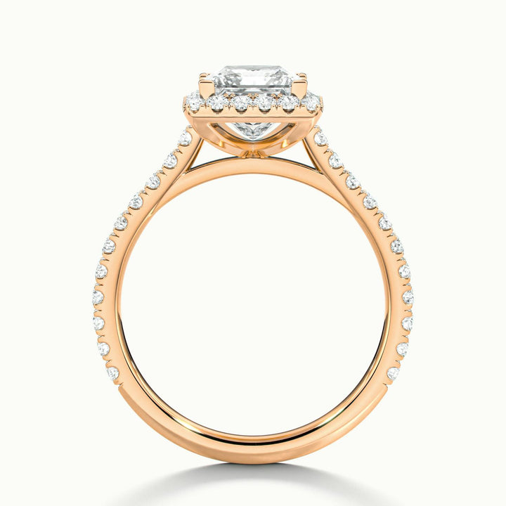 Solara Princess Pavé Halo Engagement Ring