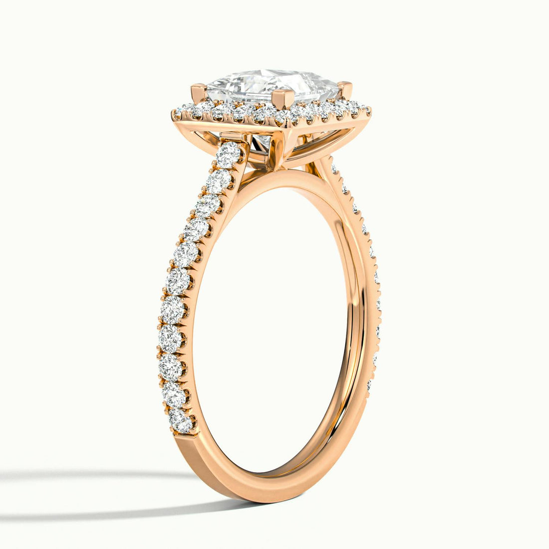 Solara Princess Pavé Halo Engagement Ring