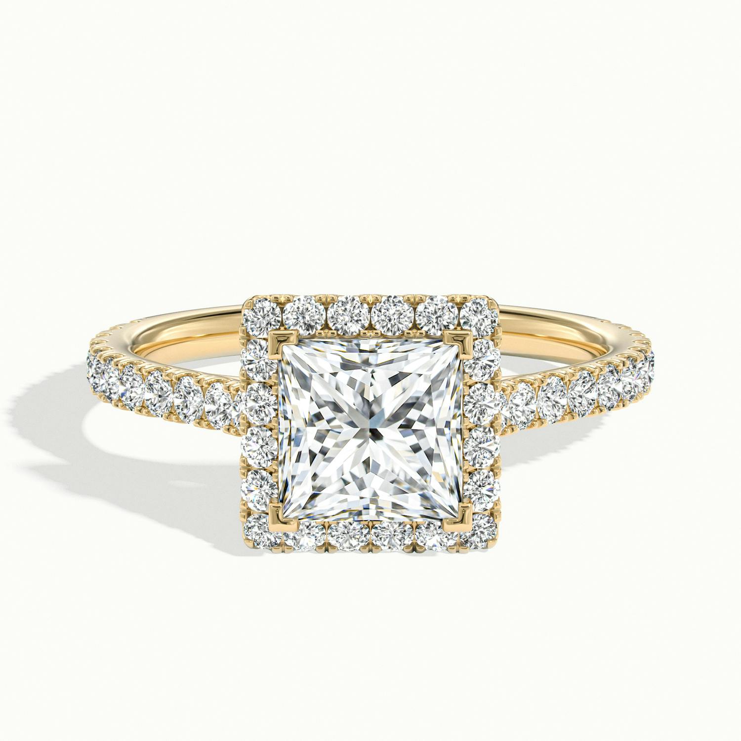 Solara Princess Pavé Halo Engagement Ring