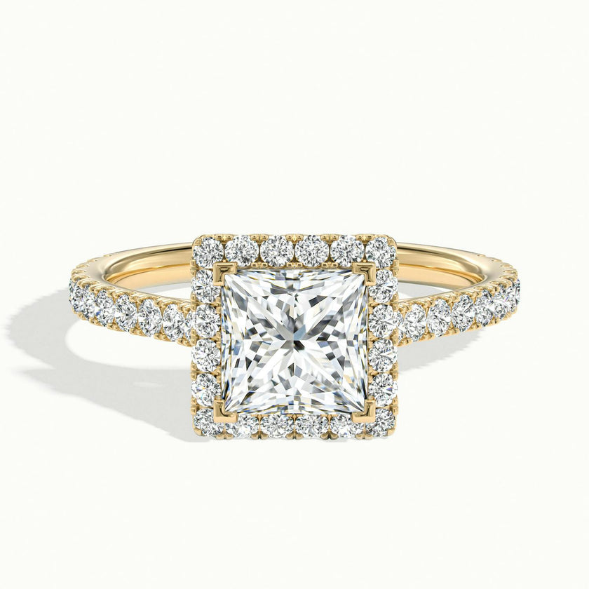 Solara Princess Pavé Halo Engagement Ring