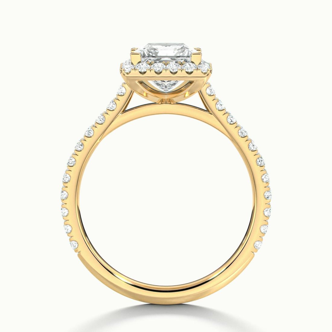 Solara Princess Pavé Halo Engagement Ring