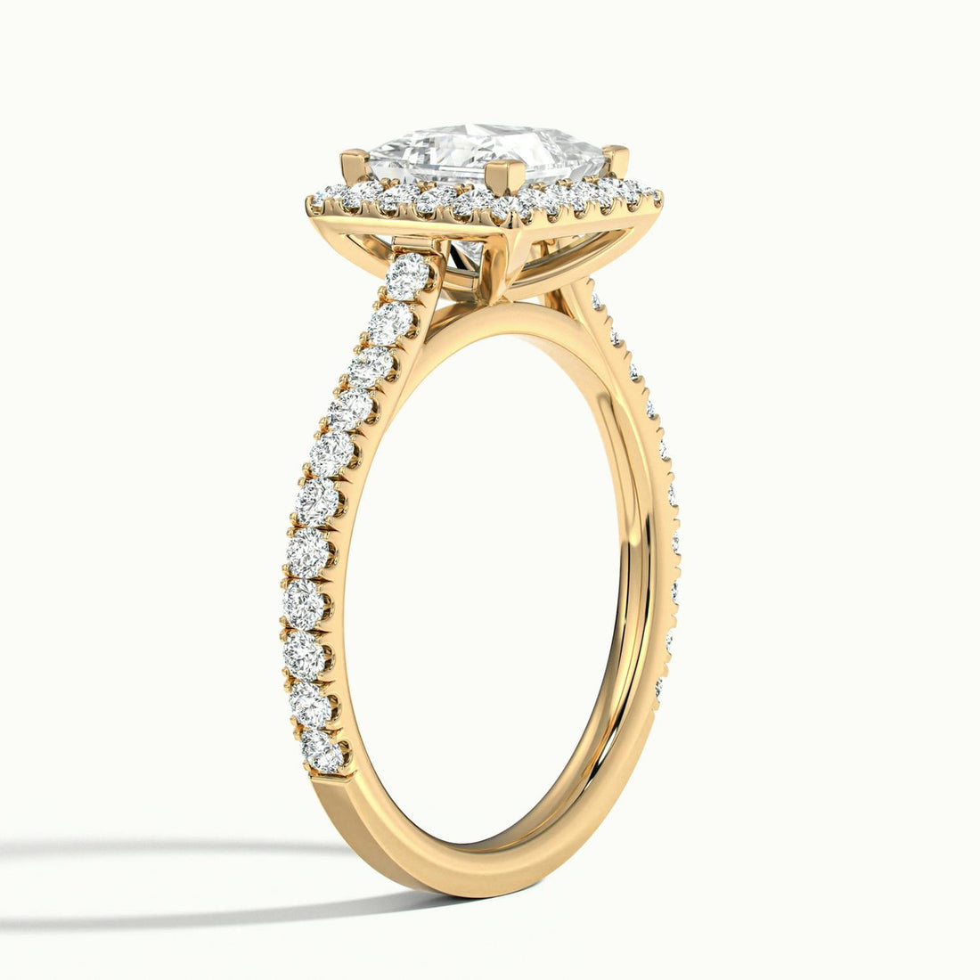 Solara Princess Pavé Halo Engagement Ring