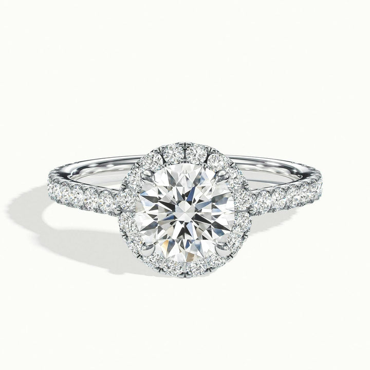 Solara Round Pavé Halo Engagement Ring