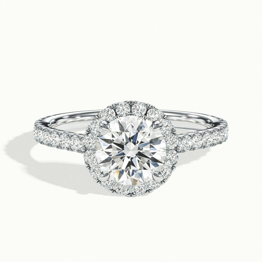 Solara Round Pavé Halo Engagement Ring