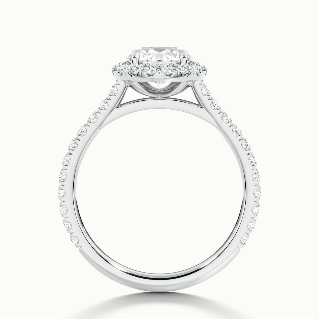 Solara Round Pavé Halo Engagement Ring