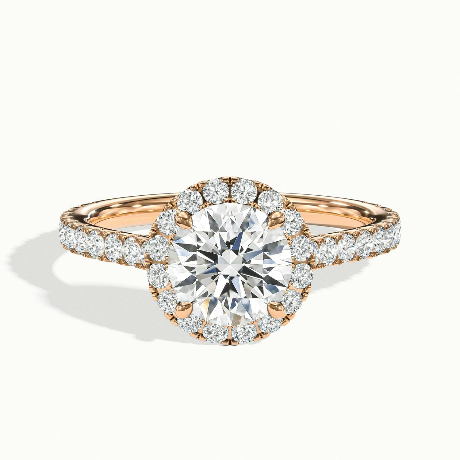 Solara Round Pavé Halo Engagement Ring