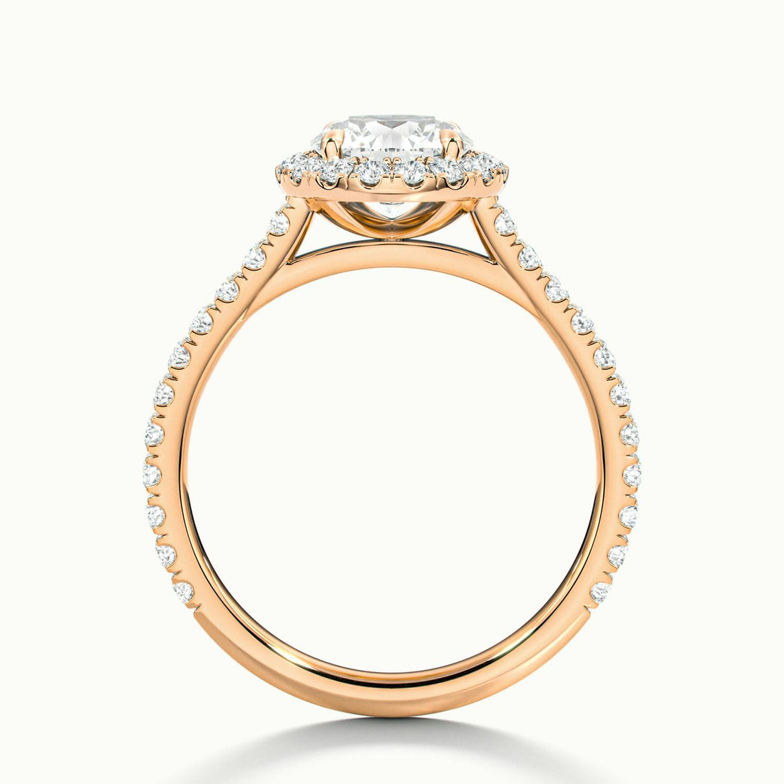 Solara Round Pavé Halo Engagement Ring