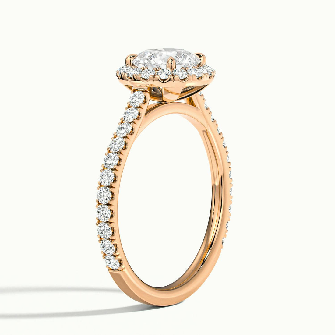 Solara Round Pavé Halo Engagement Ring