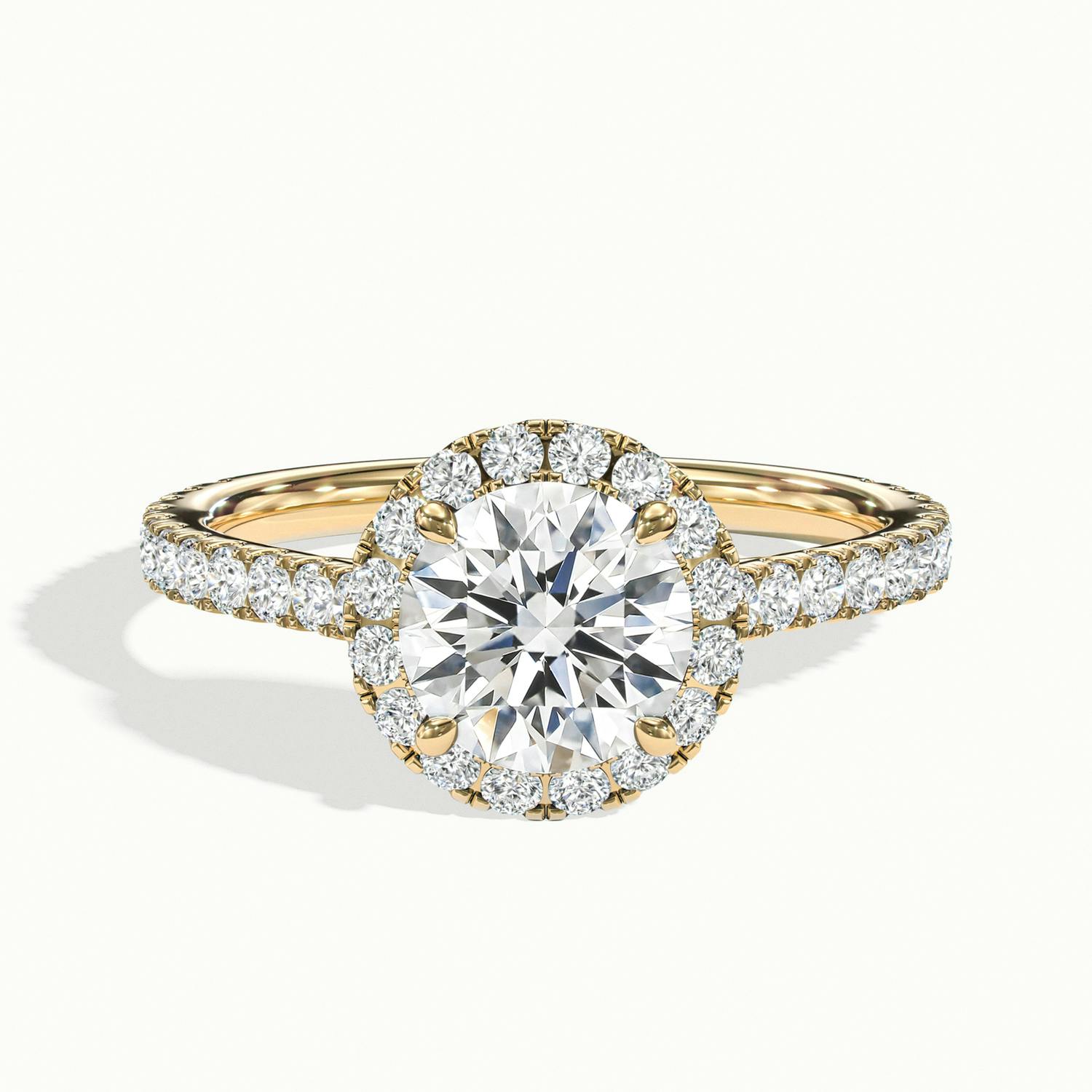 Solara Round Pavé Halo Engagement Ring