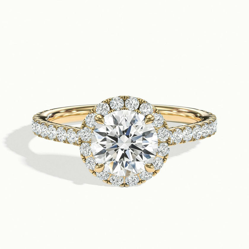 Solara Round Pavé Halo Engagement Ring