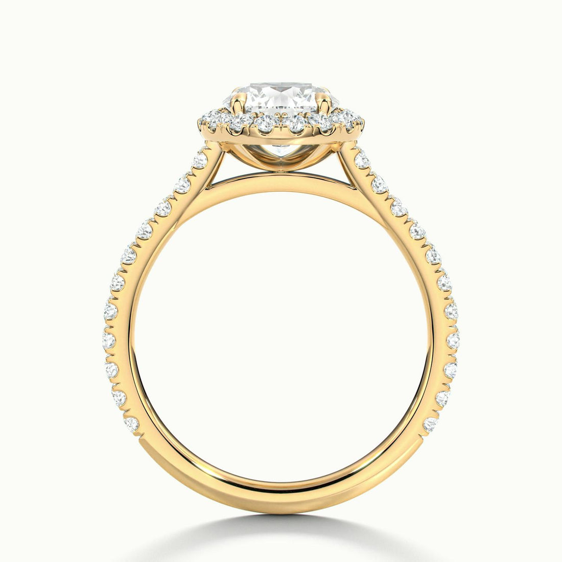 Solara Round Pavé Halo Engagement Ring