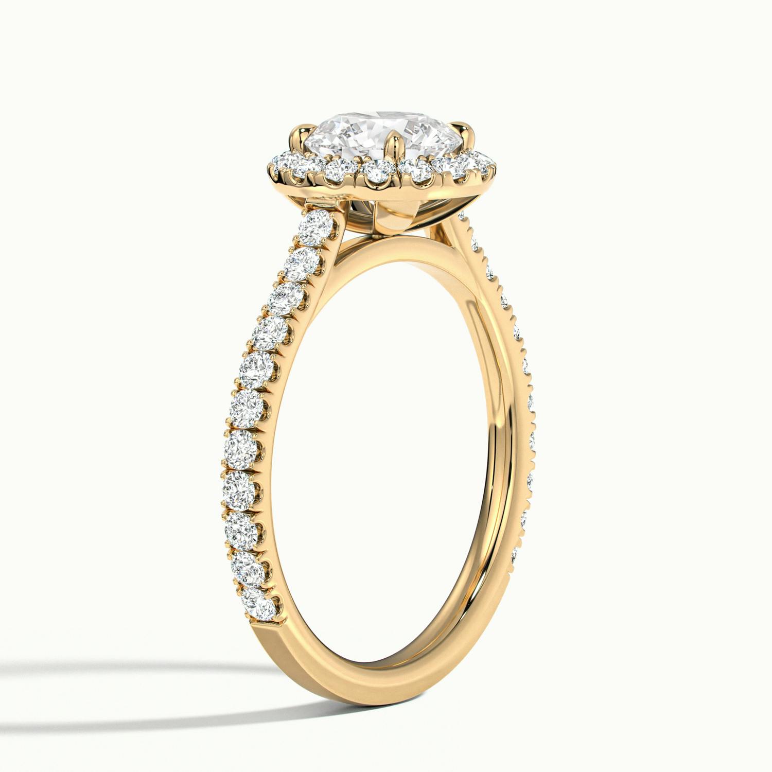 Solara Round Pavé Halo Engagement Ring