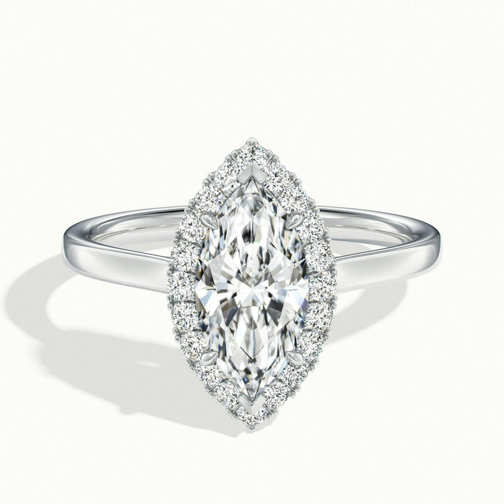 Calista Marquise Halo Engagement Ring