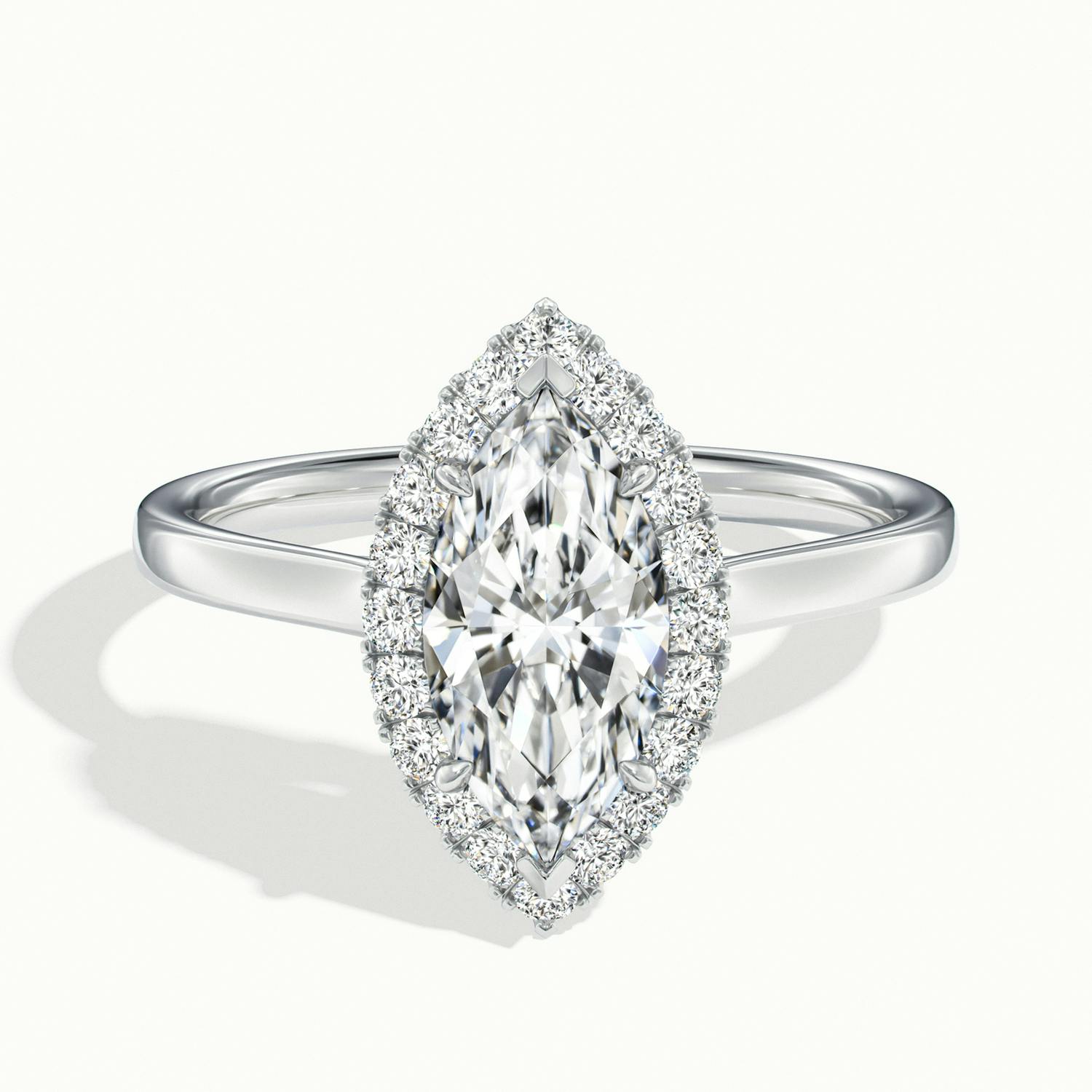 Calista Marquise Halo Engagement Ring