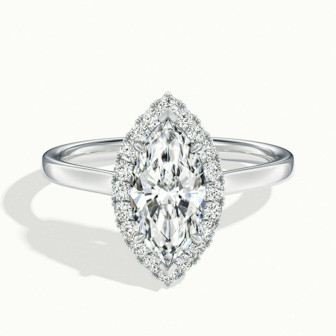 Calista Marquise Halo Engagement Ring