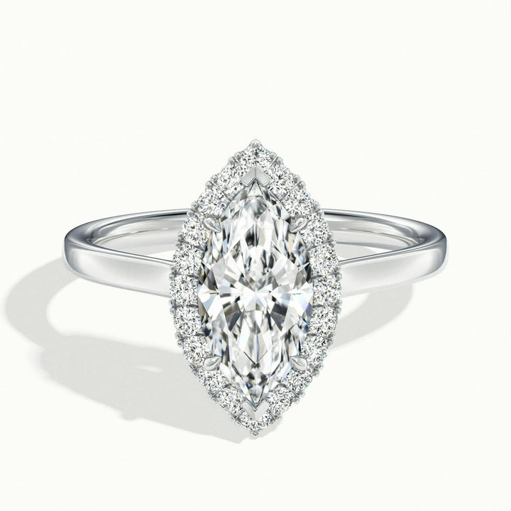 Calista Marquise Halo Engagement Ring