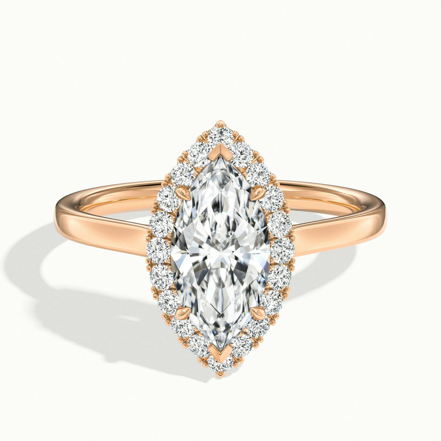 Calista Marquise Halo Engagement Ring