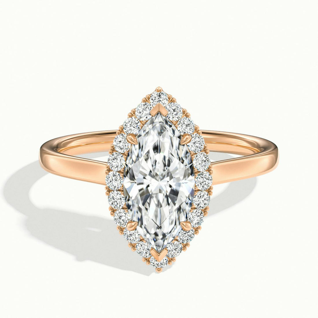 Calista Marquise Halo Engagement Ring