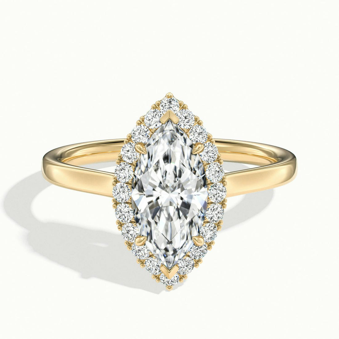 Calista Marquise Halo Engagement Ring