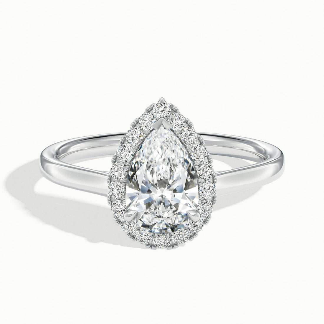 Calista Pear Halo Engagement Ring
