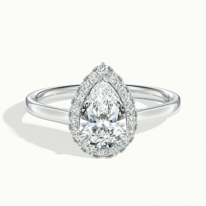 Calista Pear Halo Engagement Ring