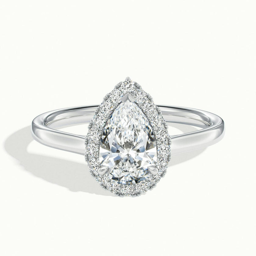 Calista Pear Halo Engagement Ring