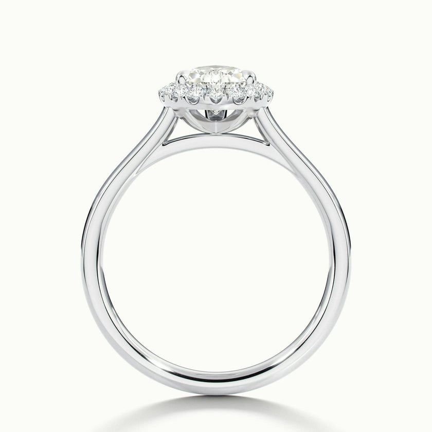 Calista Pear Halo Engagement Ring