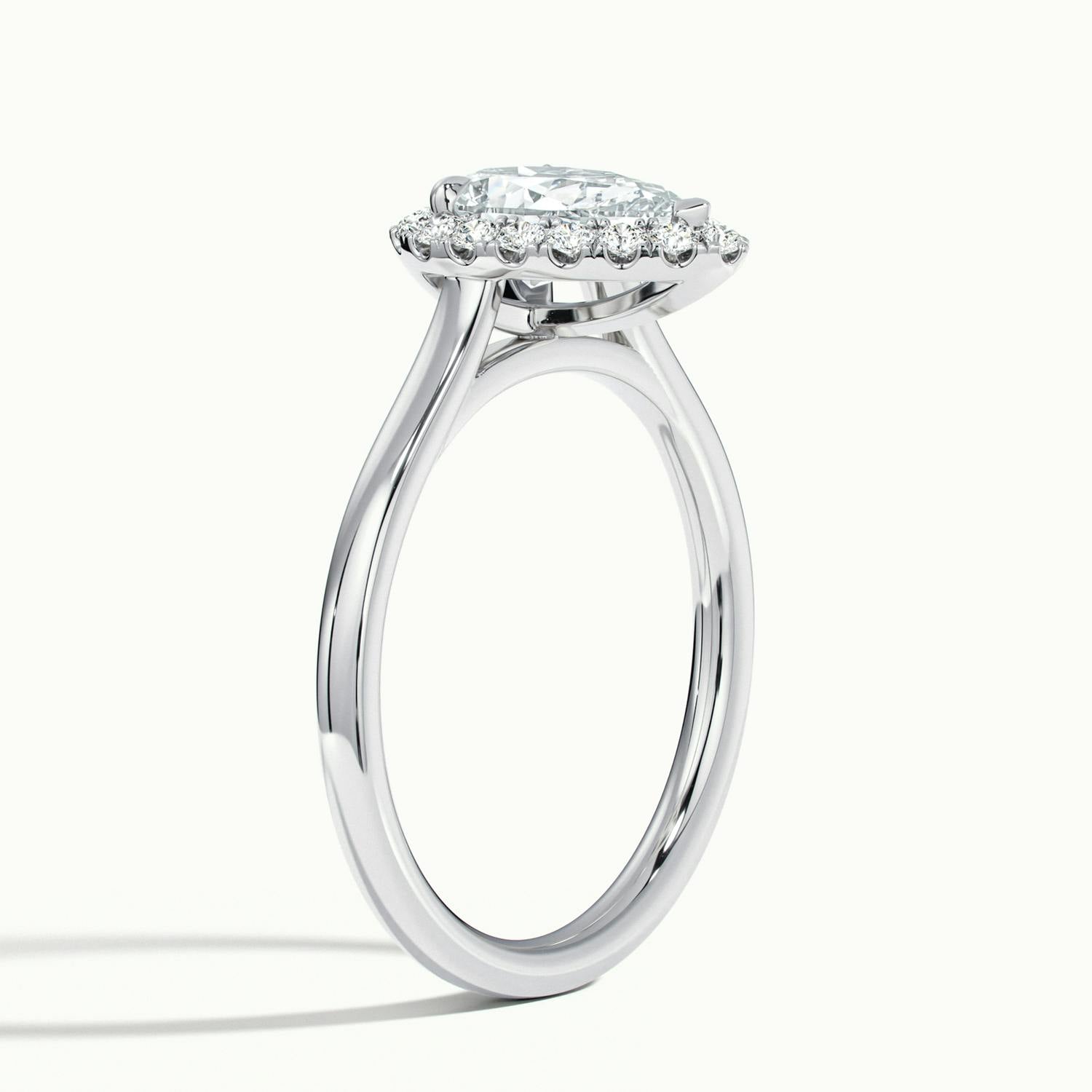 Calista Pear Halo Engagement Ring