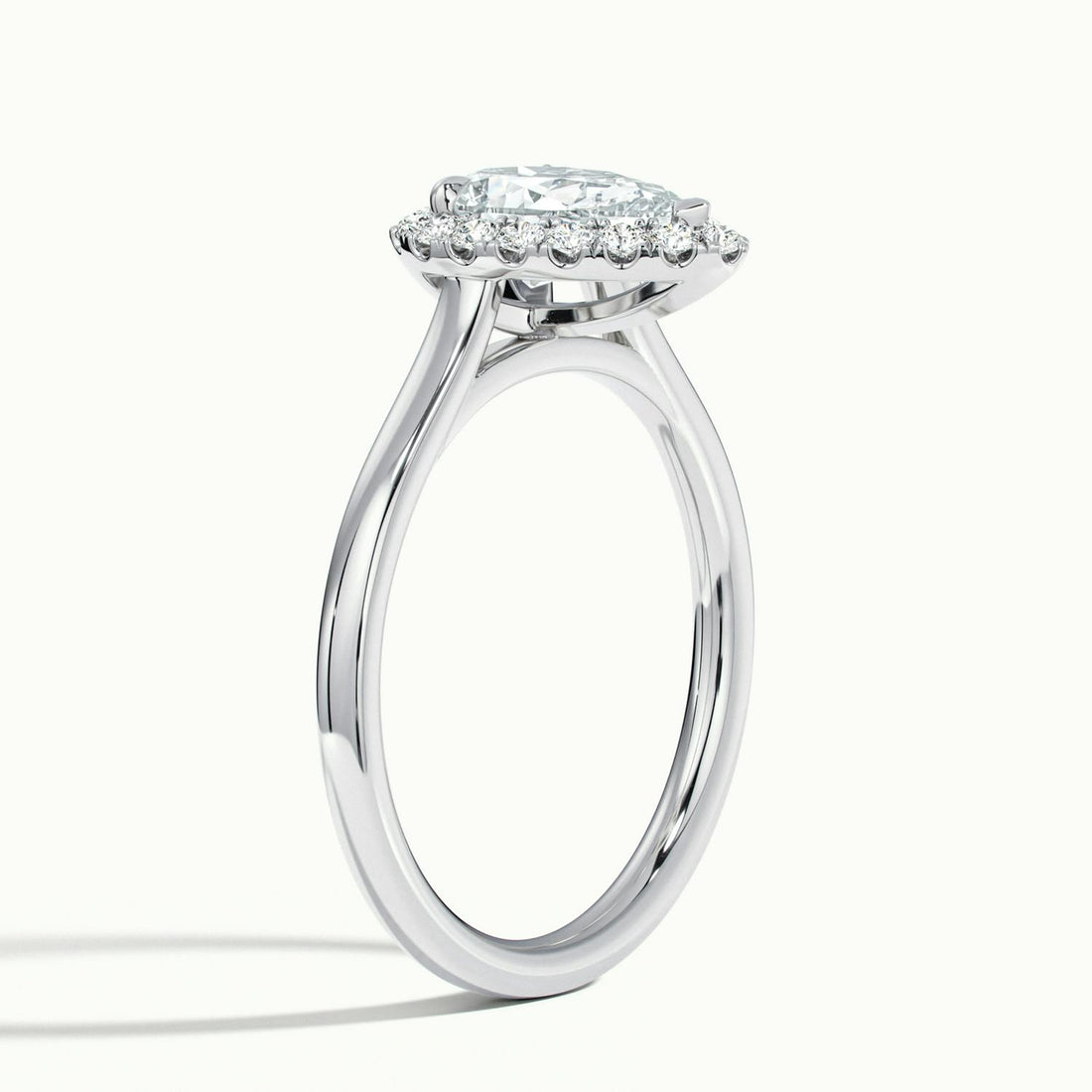 Calista Pear Halo Engagement Ring