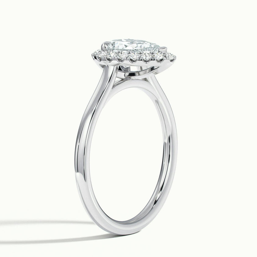 Calista Pear Halo Engagement Ring