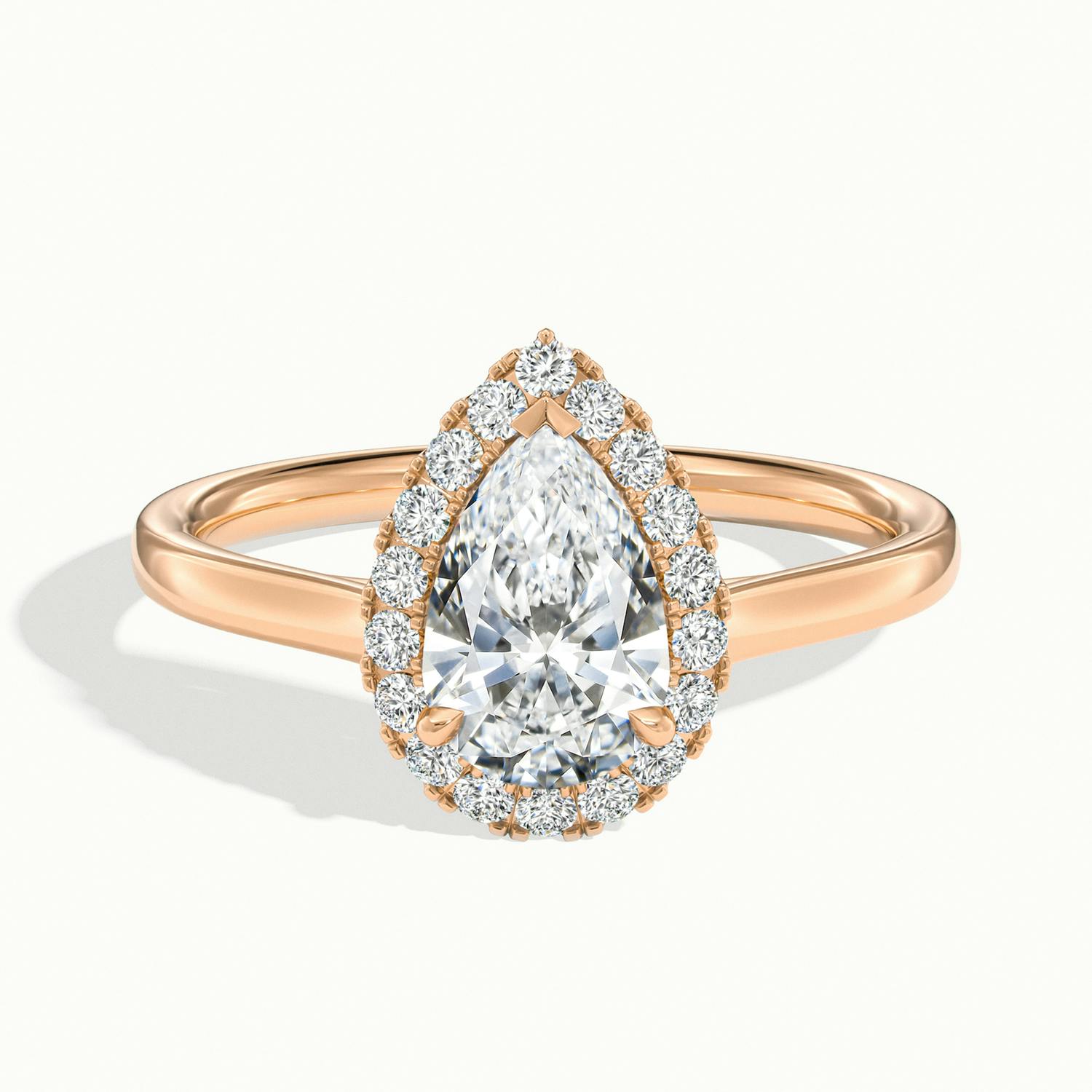 Calista Pear Halo Engagement Ring