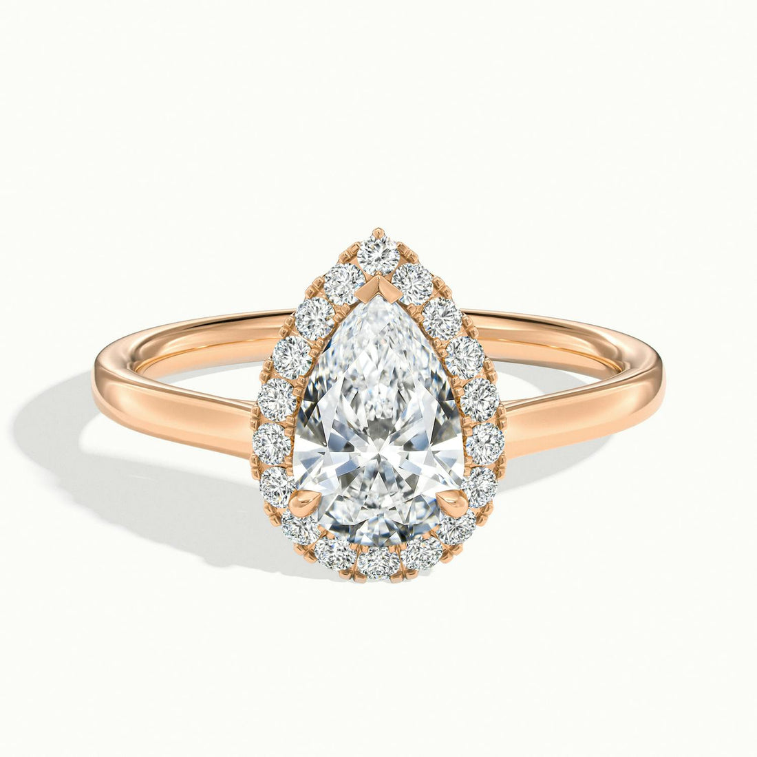 Calista Pear Halo Engagement Ring