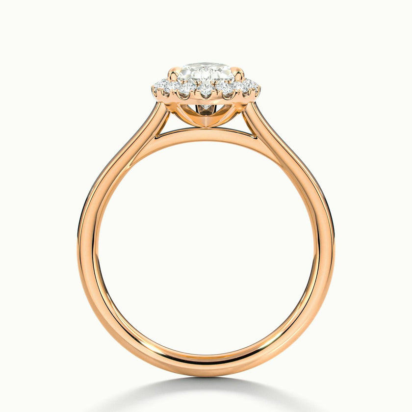 Calista Pear Halo Engagement Ring