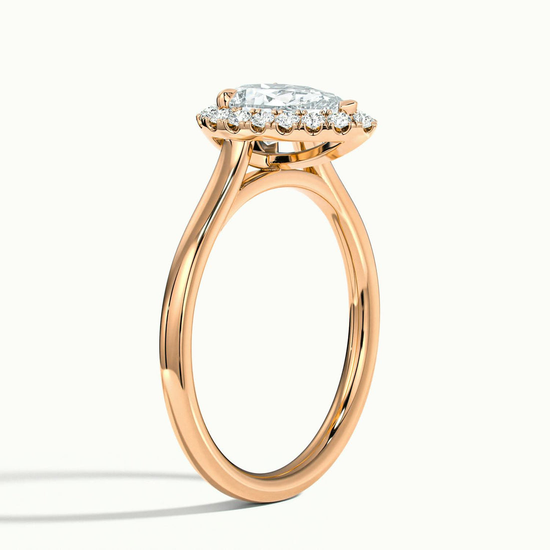 Calista Pear Halo Engagement Ring