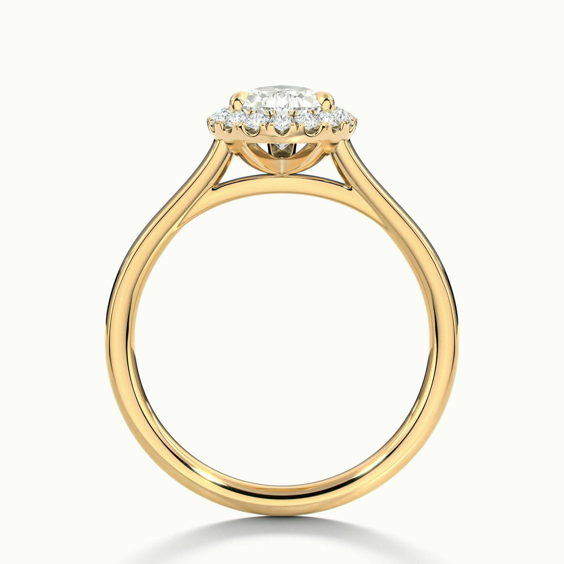 Calista Pear Halo Engagement Ring