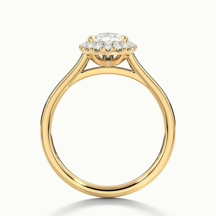 Calista Pear Halo Engagement Ring