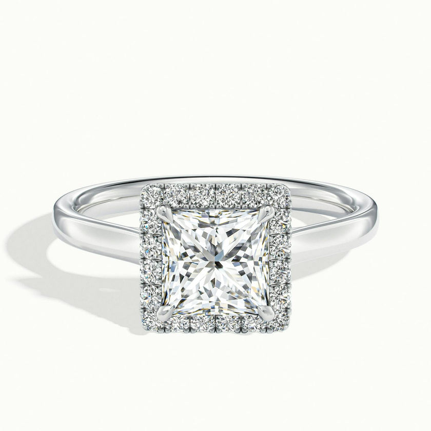 Calista Princess Halo Engagement Ring