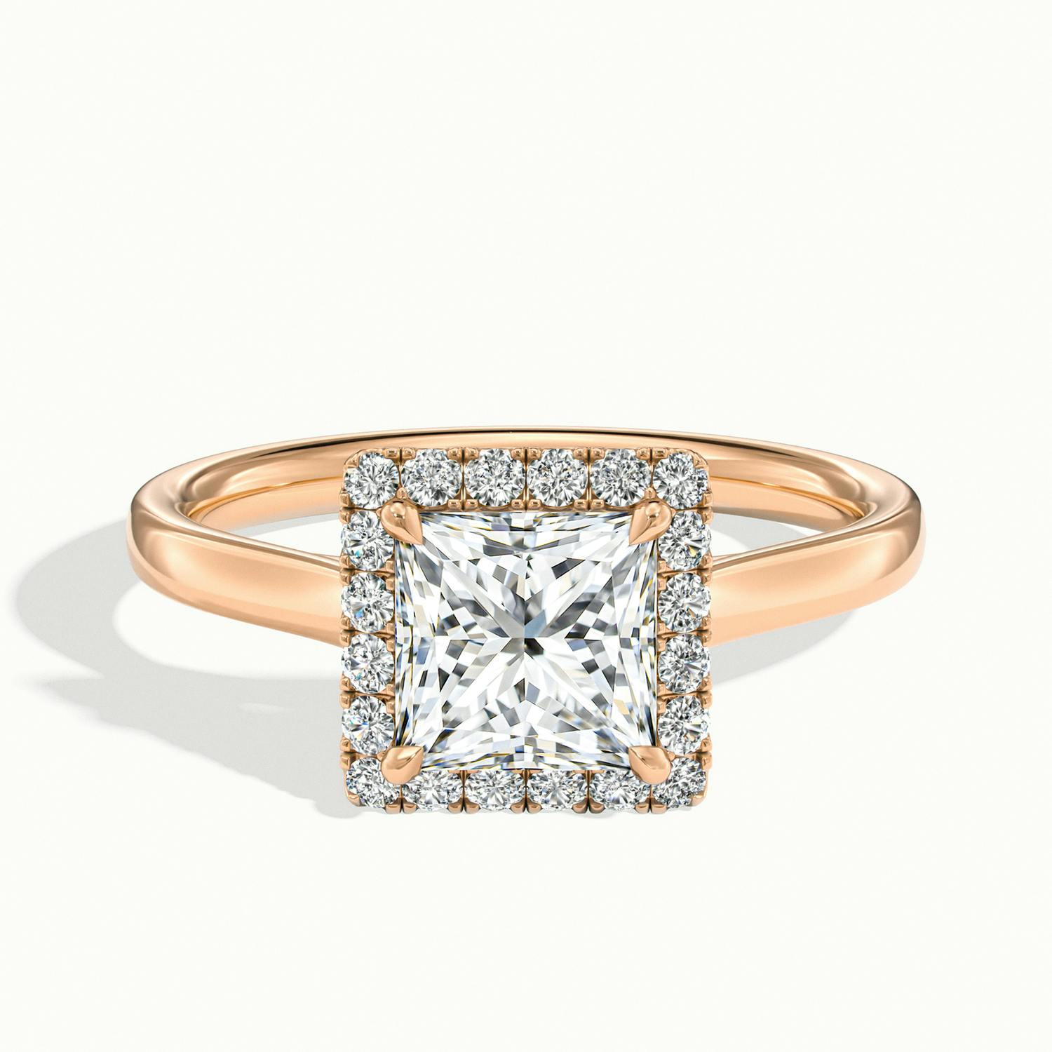 Calista Princess Halo Engagement Ring