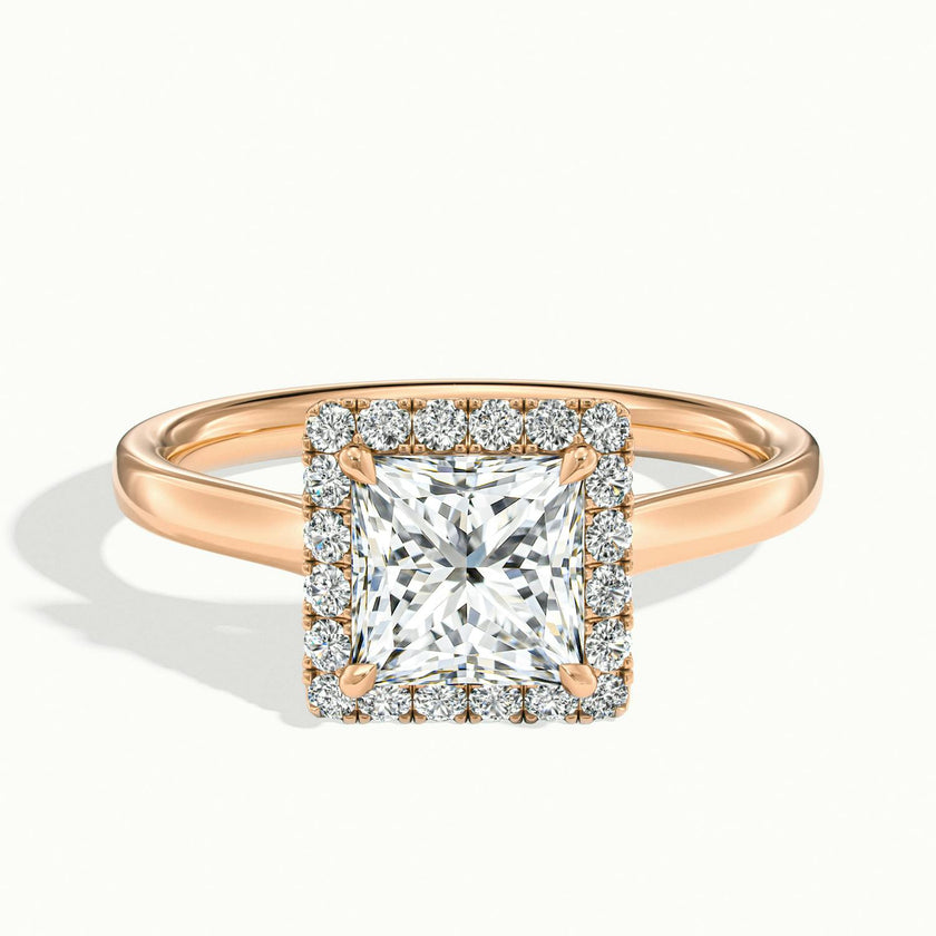 Calista Princess Halo Engagement Ring