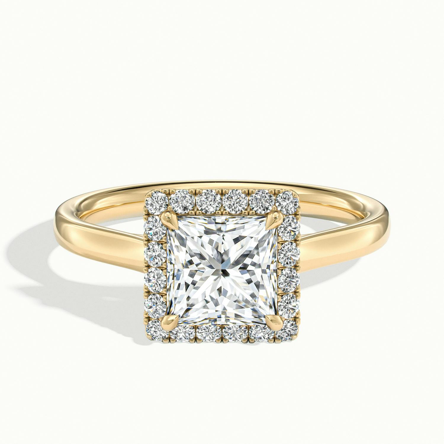 Calista Princess Halo Engagement Ring