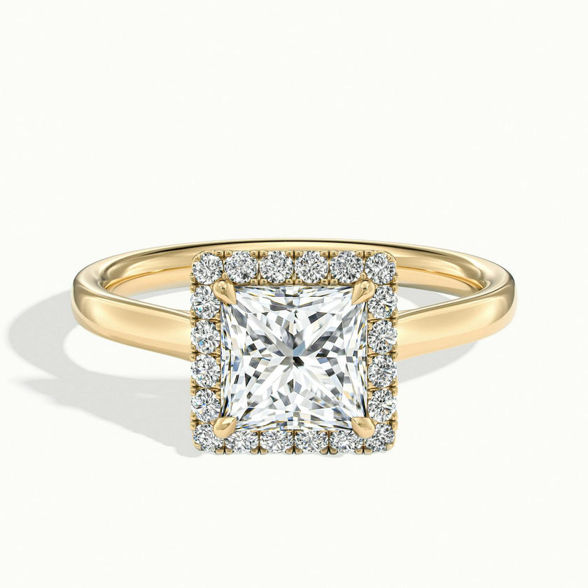 Calista Princess Halo Engagement Ring