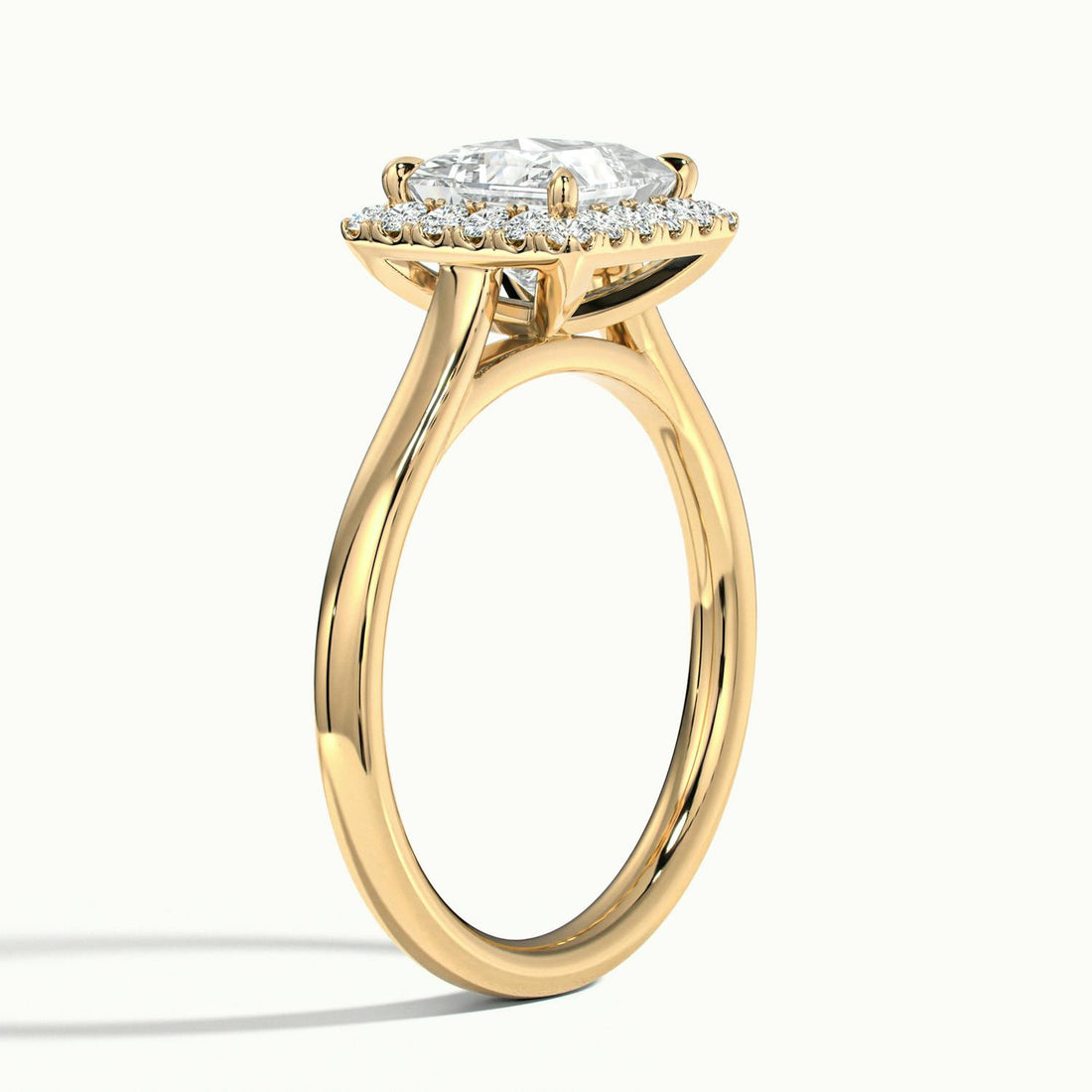 Calista Princess Halo Engagement Ring